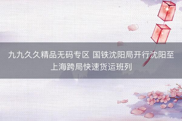九九久久精品无码专区 国铁沈阳局开行沈阳至上海跨局快速货运班列
