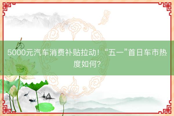 5000元汽车消费补贴拉动！“五一”首日车市热度如何？