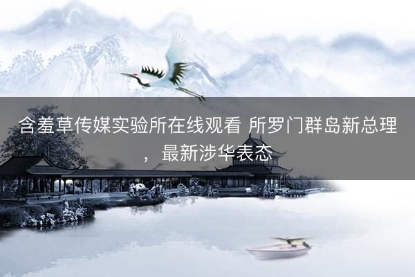 含羞草传媒实验所在线观看 所罗门群岛新总理，最新涉华表态