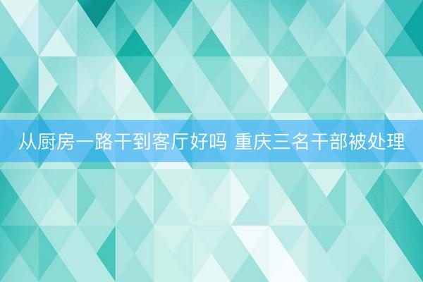 从厨房一路干到客厅好吗 重庆三名干部被处理