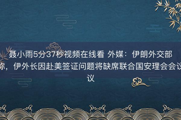 聂小雨5分37秒视频在线看 外媒：伊朗外交部称，伊外长因赴美签证问题将缺席联合国安理会会议