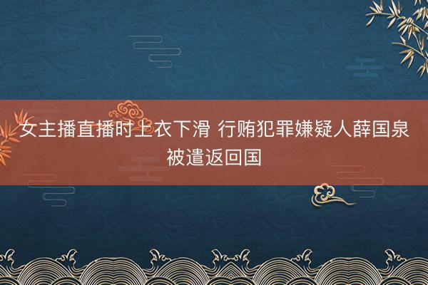 女主播直播时上衣下滑 行贿犯罪嫌疑人薛国泉被遣返回国