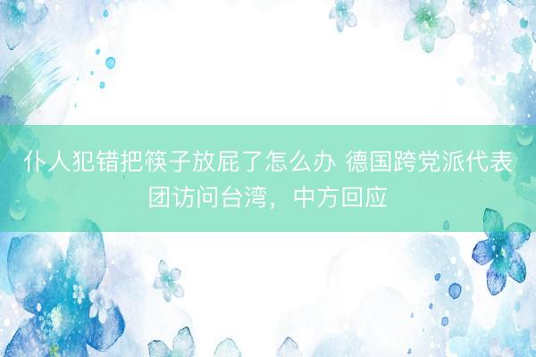 仆人犯错把筷子放屁了怎么办 德国跨党派代表团访问台湾，中方回应