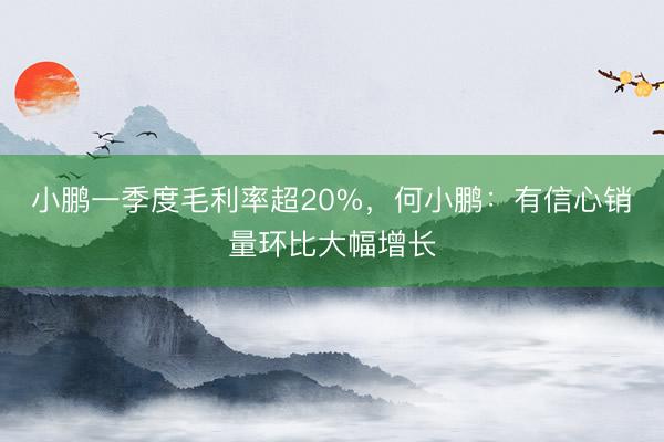 小鹏一季度毛利率超20%，何小鹏：有信心销量环比大幅增长