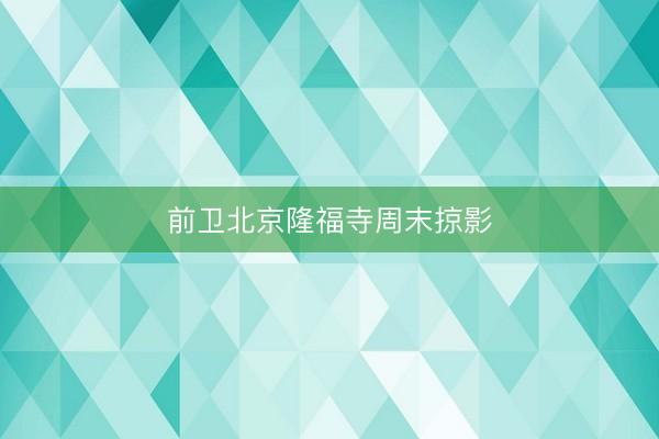 前卫北京隆福寺周末掠影