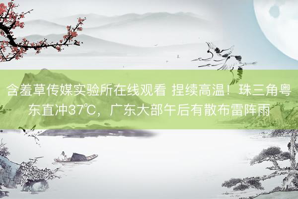 含羞草传媒实验所在线观看 捏续高温！珠三角粤东直冲37℃，广东大部午后有散布雷阵雨