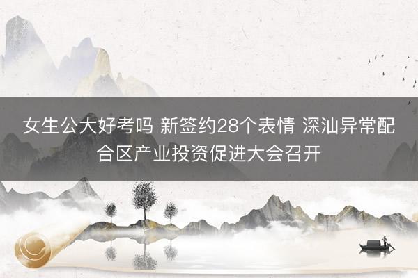 女生公大好考吗 新签约28个表情 深汕异常配合区产业投资促进大会召开