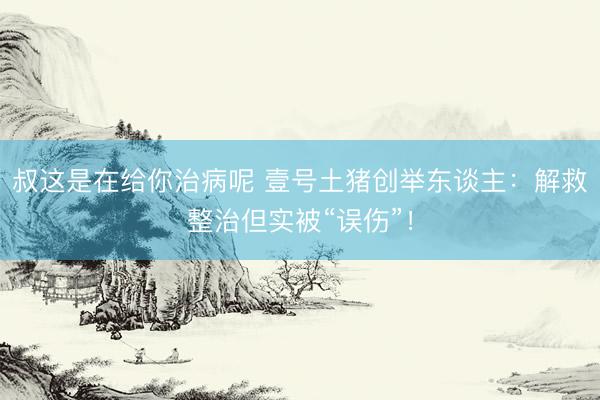 叔这是在给你治病呢 壹号土猪创举东谈主：解救整治但实被“误伤”！