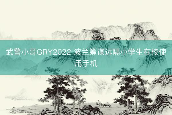 武警小哥GRY2022 波兰筹谋远隔小学生在校使用手机