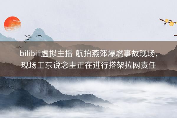 bilibili虚拟主播 航拍燕郊爆燃事故现场，现场工东说念主正在进行搭架拉网责任