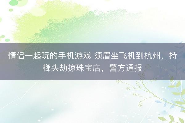 情侣一起玩的手机游戏 须眉坐飞机到杭州，持榔头劫掠珠宝店，警方通报
