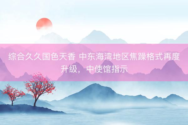 综合久久国色天香 中东海湾地区焦躁格式再度升级，中使馆指示
