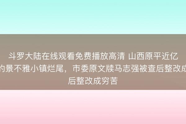 斗罗大陆在线观看免费播放高清 山西原平近亿元建的景不雅小镇烂尾，市委原文牍马志强被查后整改成穷苦