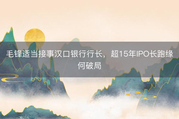毛锋适当接事汉口银行行长，超15年IPO长跑缘何破局